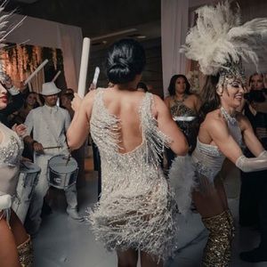 gatsby embellished chiffon mini dress